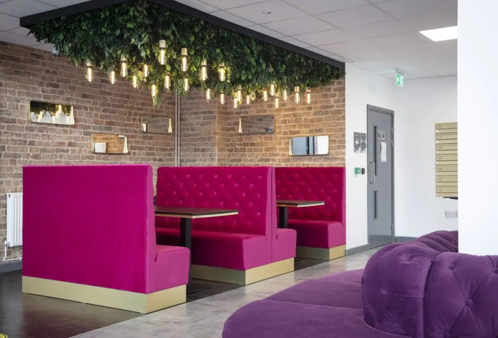 Commercial Cafe Seating Booths Pink