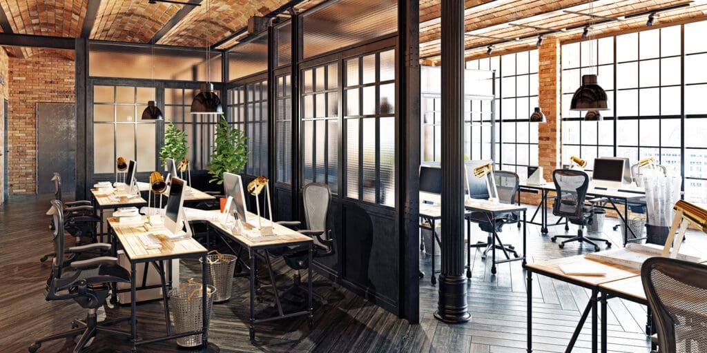 office interior design retro industrial style